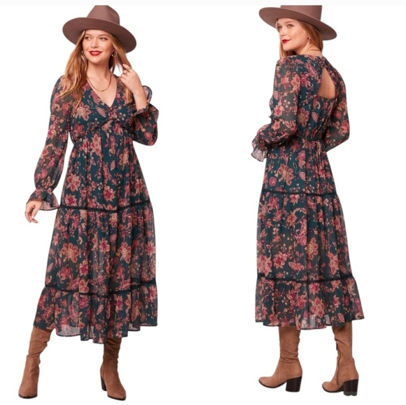 Band Of The Free Dresses & Skirts - NWT Band Of The Free Run the World Pine Paisley Empire Waist Midi Dress XS